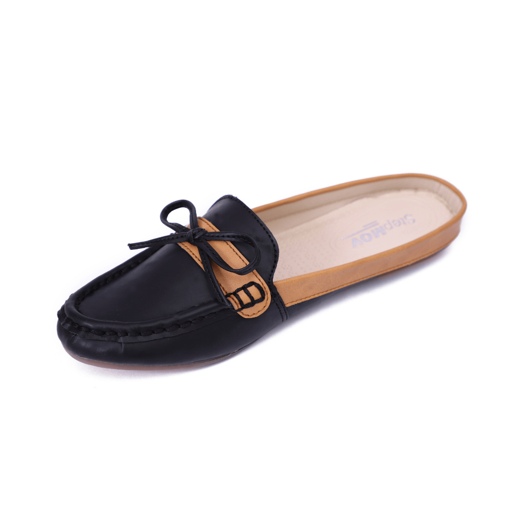 step mov Black Back Open moccasin for women Fancy Shoes for Women: Footwear Sale in Pakistan on Ladies Shoes