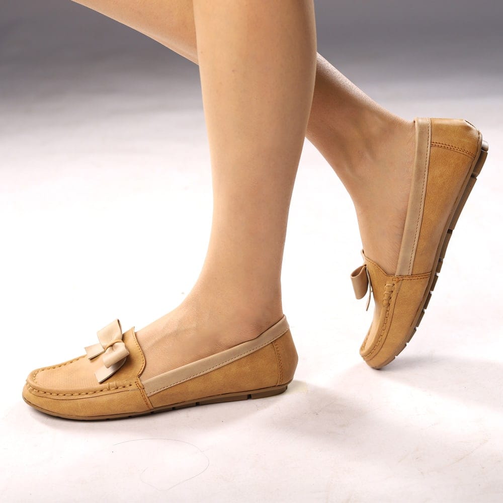 Camel Bow Moccasin: Stylish Comfort for Your Feet | ladies shoes